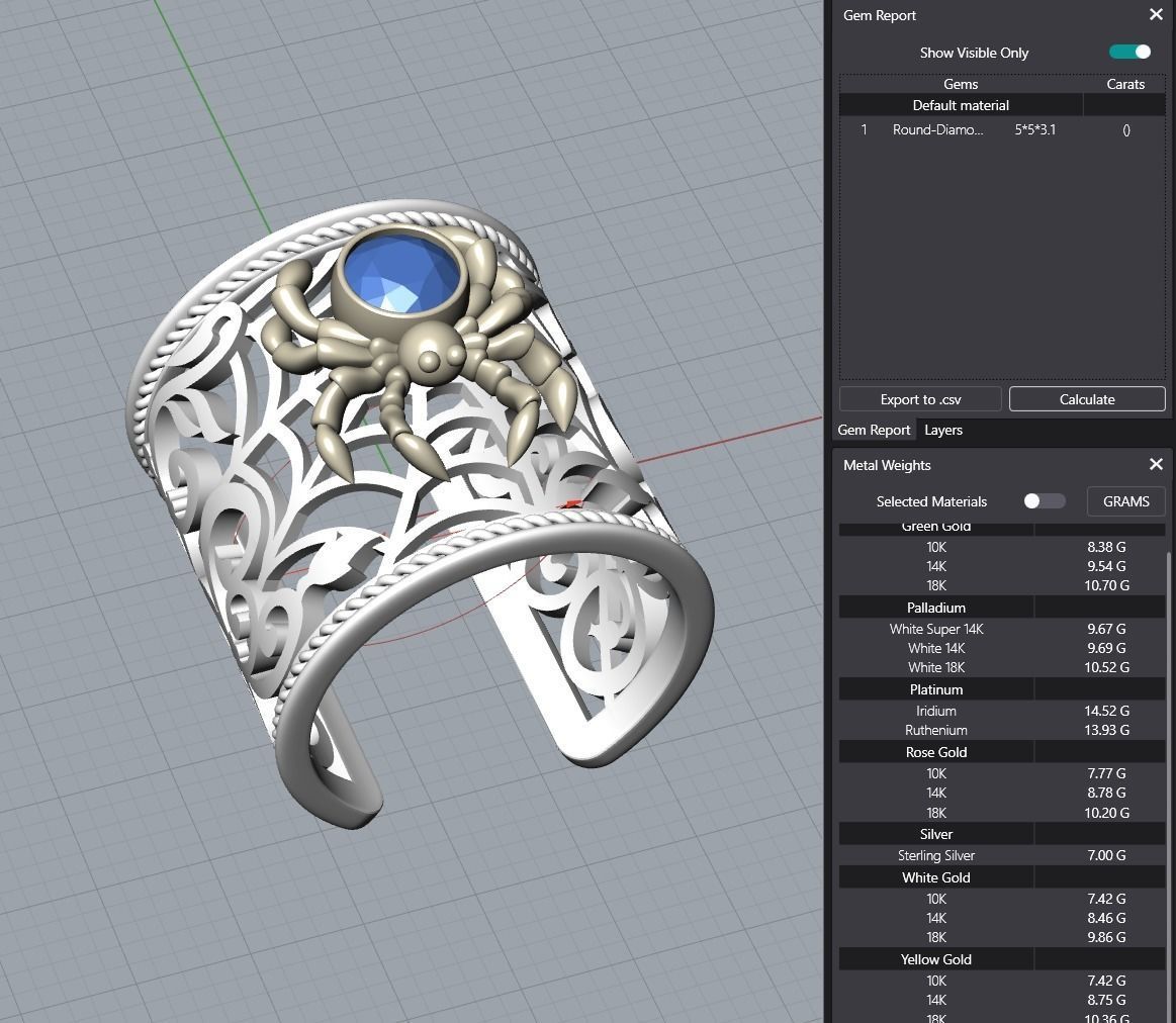 Spider and Web Ring KR 02 3D print model_14