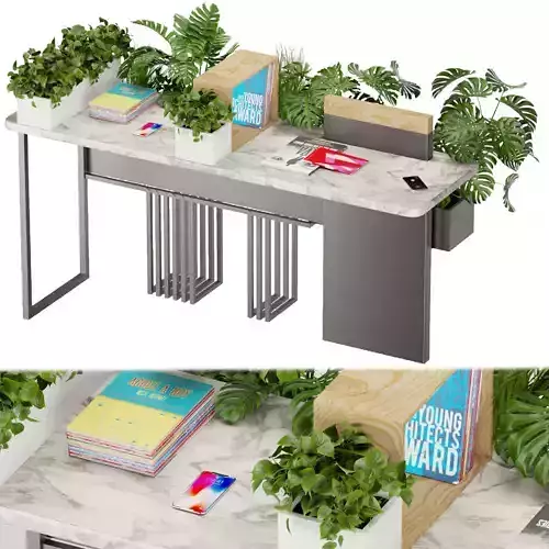 Collection plant vol 344 - table - office - leaf - cinema 4d 3D model