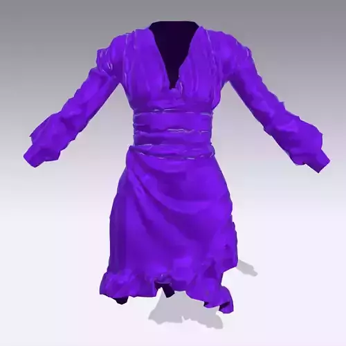 DRESS WOMAN FASHION STYLE LOOK ELEGANCE PURPLE COLOR 3D model