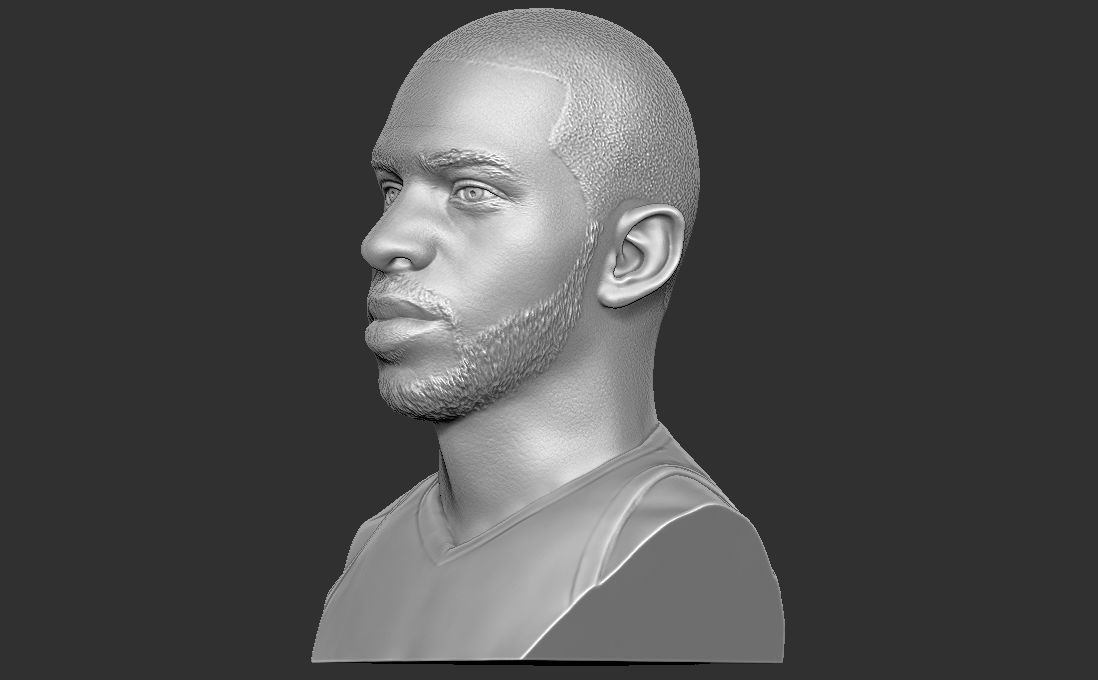 Chris Paul bust for 3D printing Free 3D print model_8