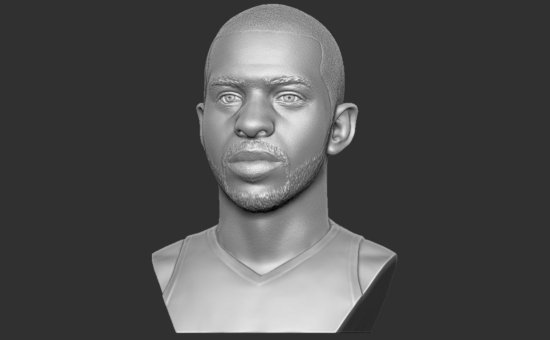 Chris Paul bust for 3D printing Free 3D print model_6
