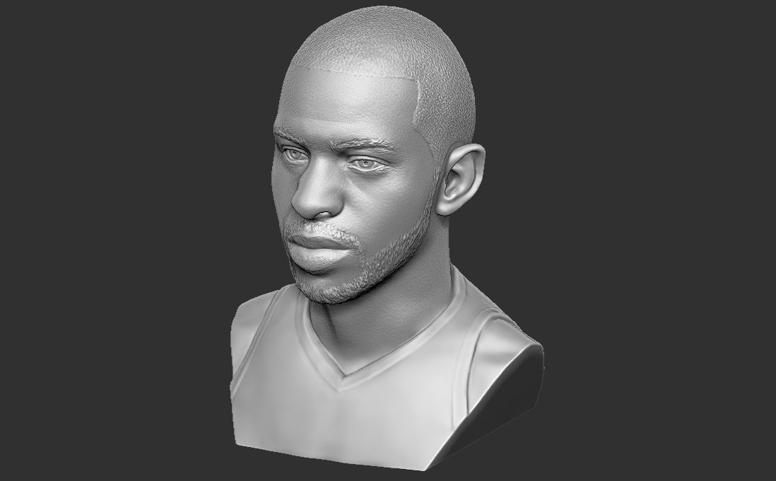 Chris Paul bust for 3D printing Free 3D print model_25