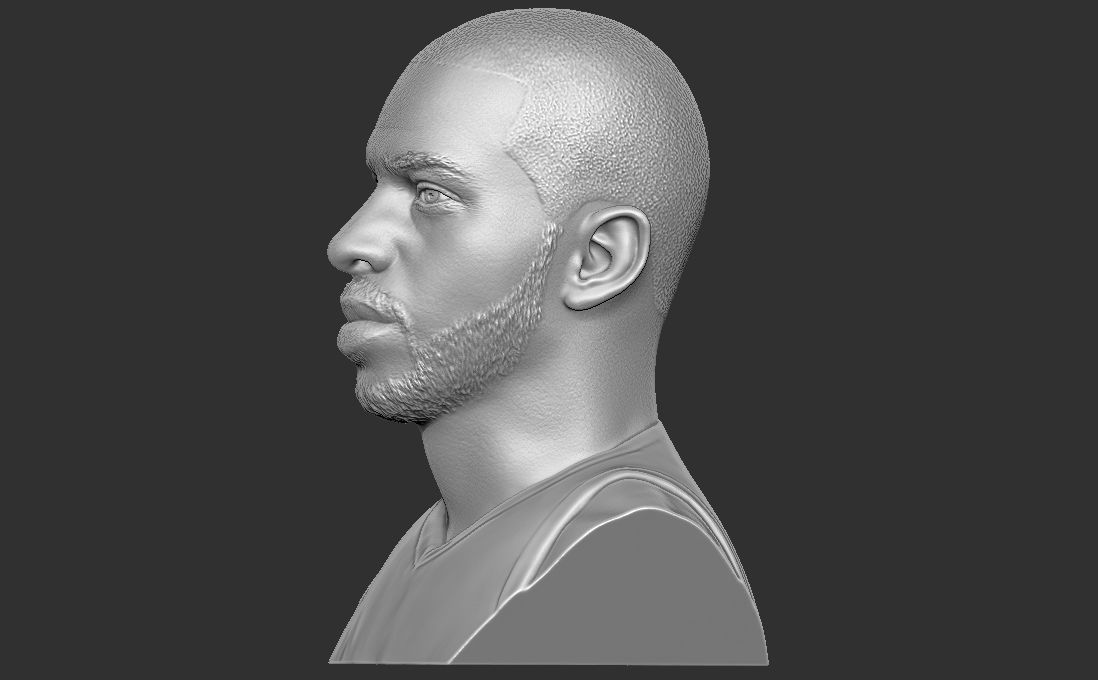 Chris Paul bust for 3D printing Free 3D print model_9