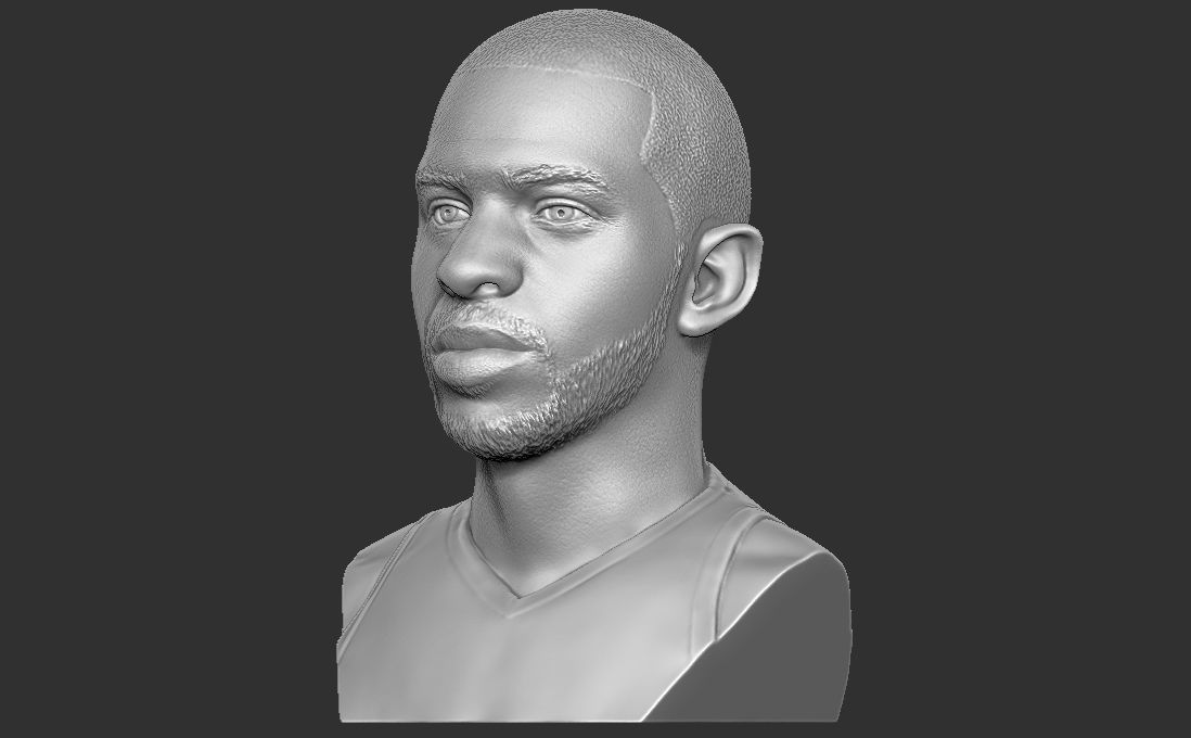 Chris Paul bust for 3D printing Free 3D print model_7