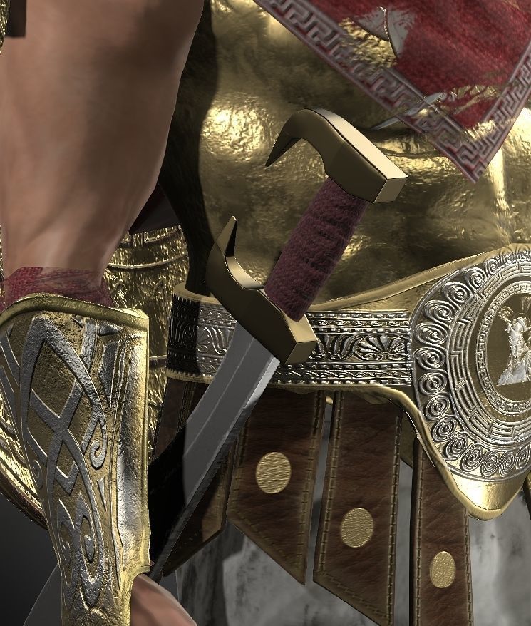 Lord spartan Low-poly 3D model_15