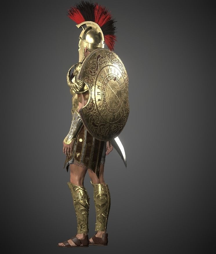 Lord spartan Low-poly 3D model_6