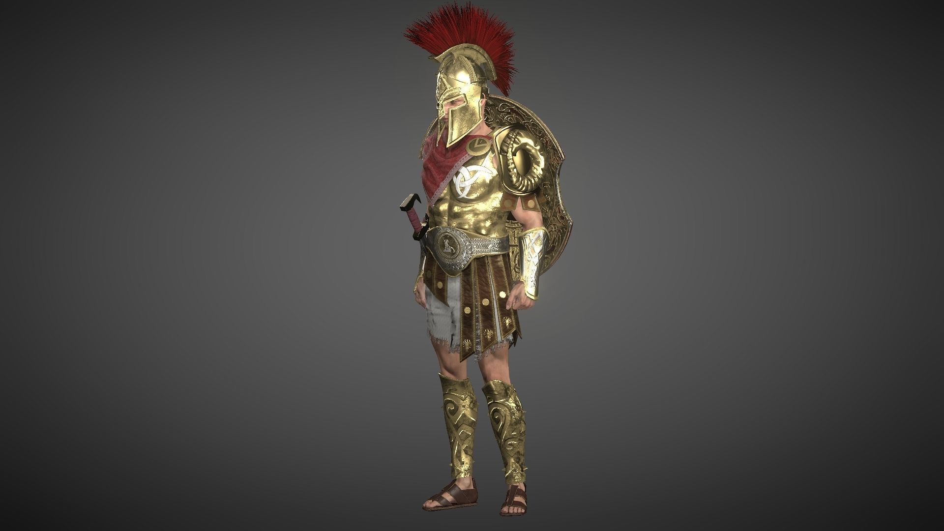 Lord spartan Low-poly 3D model_2