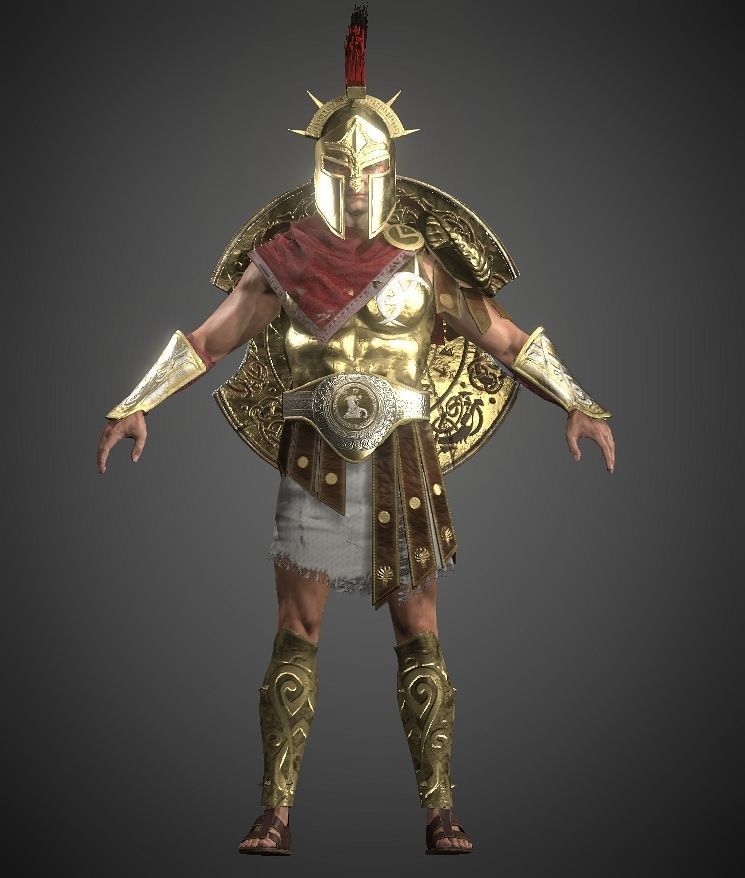 Lord spartan Low-poly 3D model_16