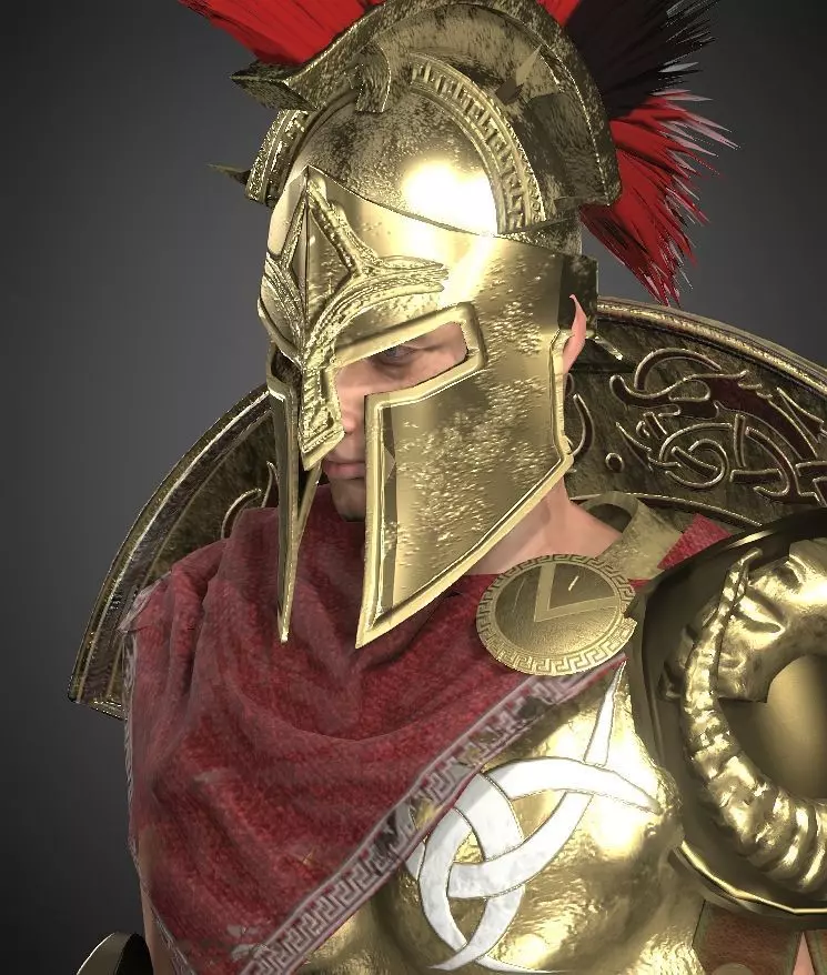 Lord spartan Low-poly 3D model_0