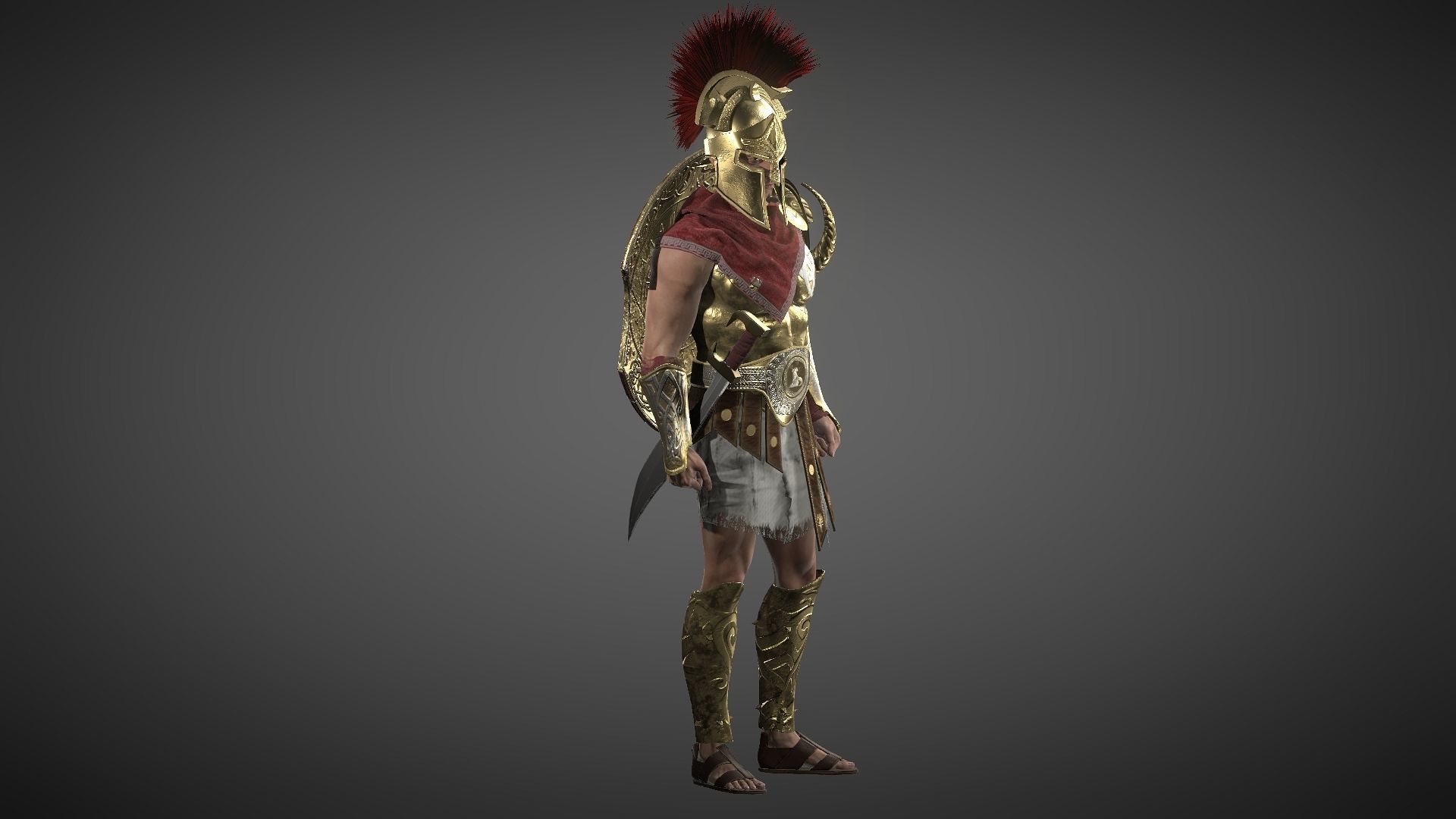 Lord spartan Low-poly 3D model_3