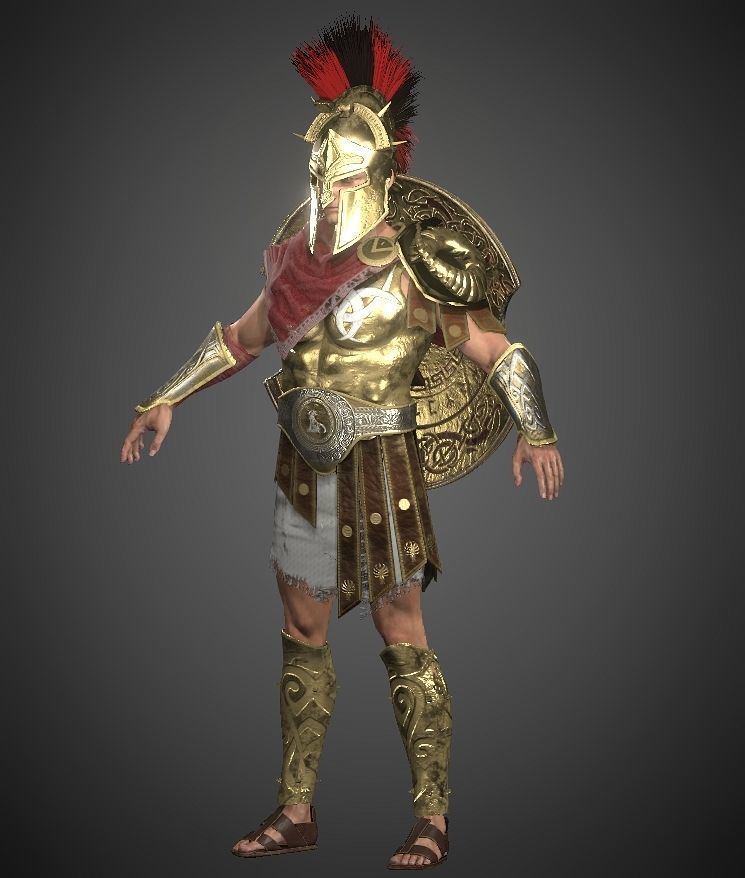 Lord spartan Low-poly 3D model_17