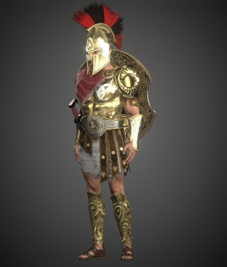 Lord spartan Low-poly 3D model_5