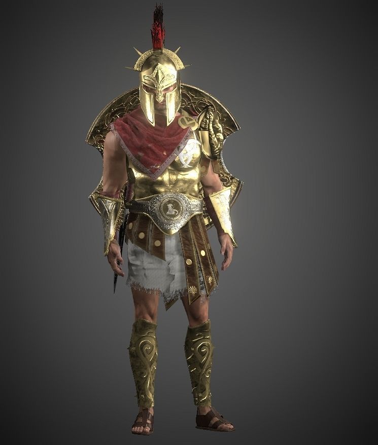 Lord spartan Low-poly 3D model_7