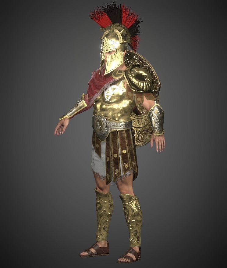 Lord spartan Low-poly 3D model_23