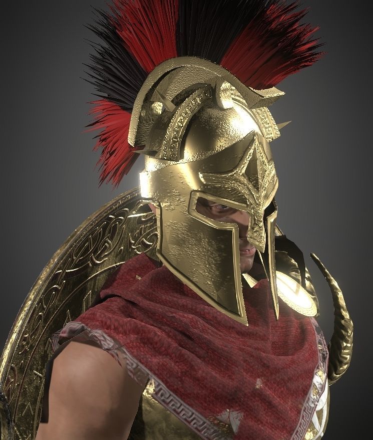 Lord spartan Low-poly 3D model_1