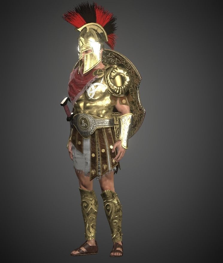 Lord spartan Low-poly 3D model_8