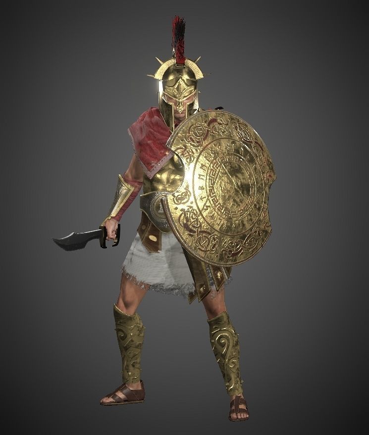 Lord spartan Low-poly 3D model_25