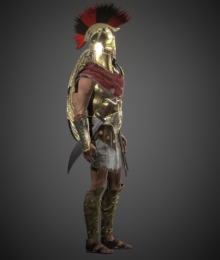 Lord spartan Low-poly 3D model_9