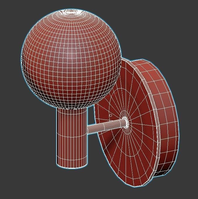 Sybel brass wall sconce with glass globe 3D model_3