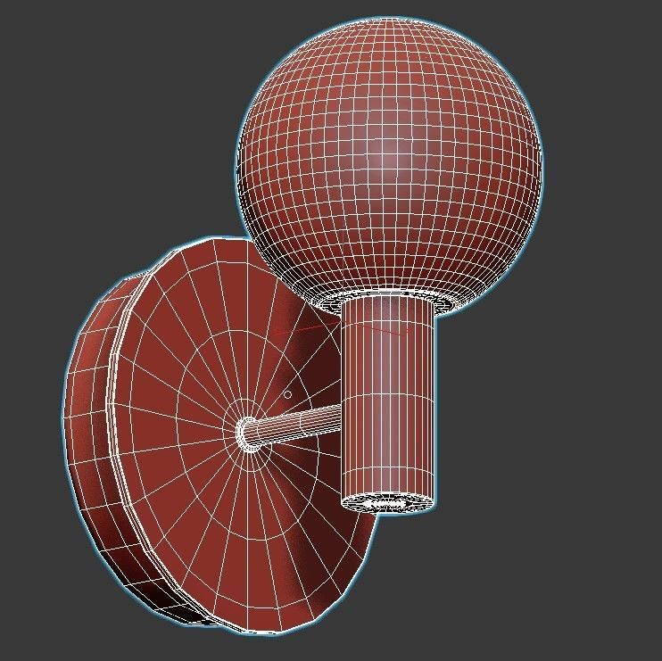 Sybel brass wall sconce with glass globe 3D model_2