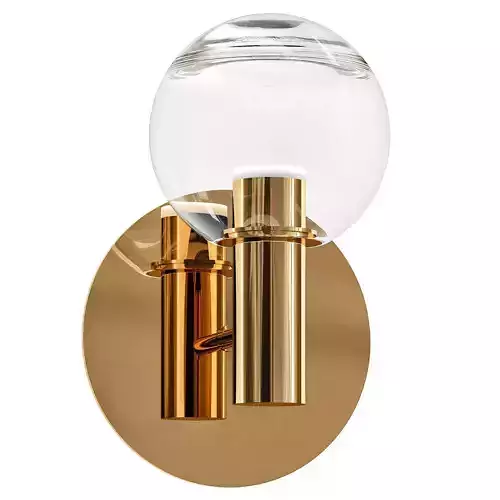 Sybel brass wall sconce with glass globe