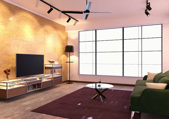 Living Room 3D model Low-poly 3D model