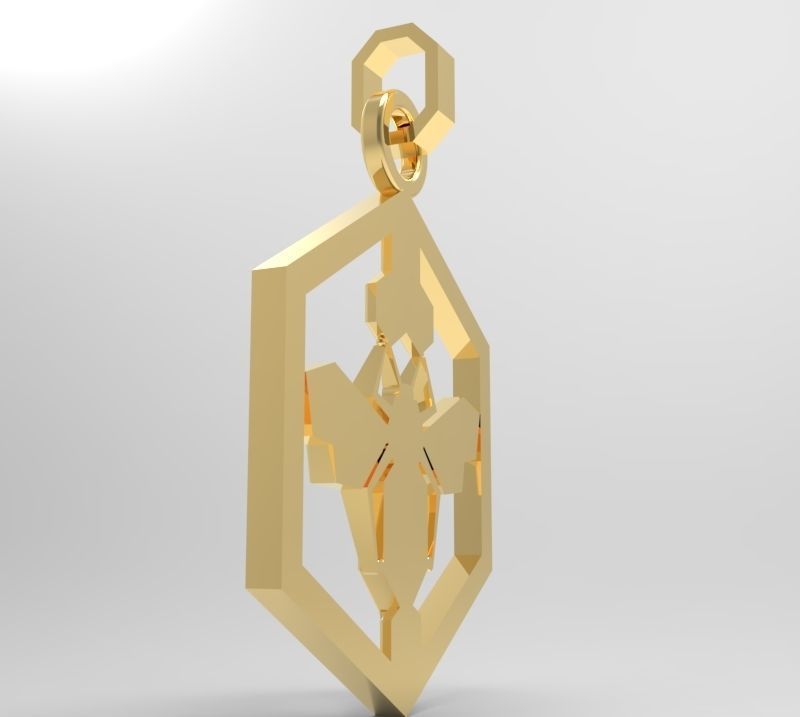 Honeycomb bee pendant enamel 3D print model_5