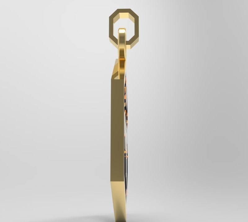 Honeycomb bee pendant enamel 3D print model_4