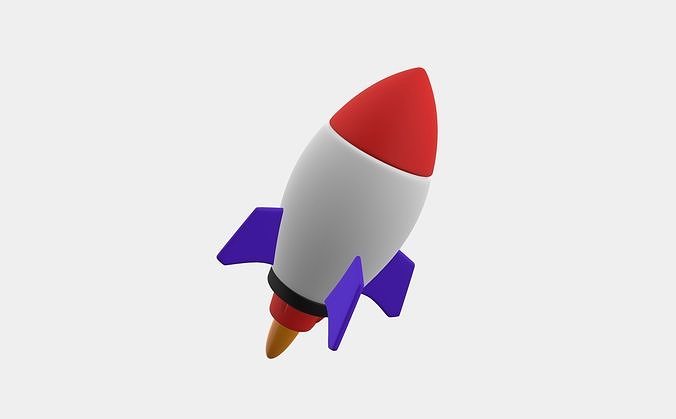 missile 3D illustration model cartoon for animation Low-poly 3D model
