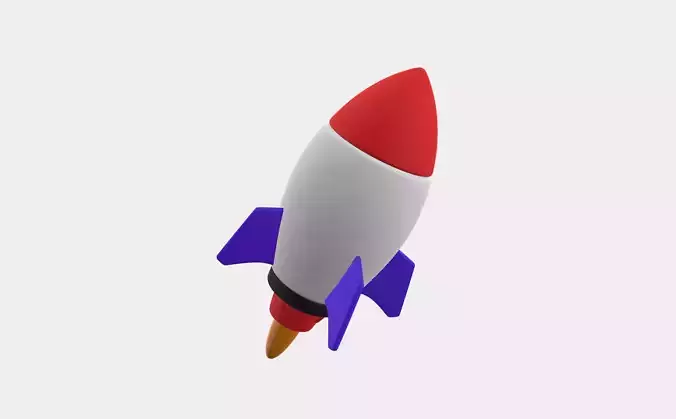 missile 3D illustration model cartoon for animation