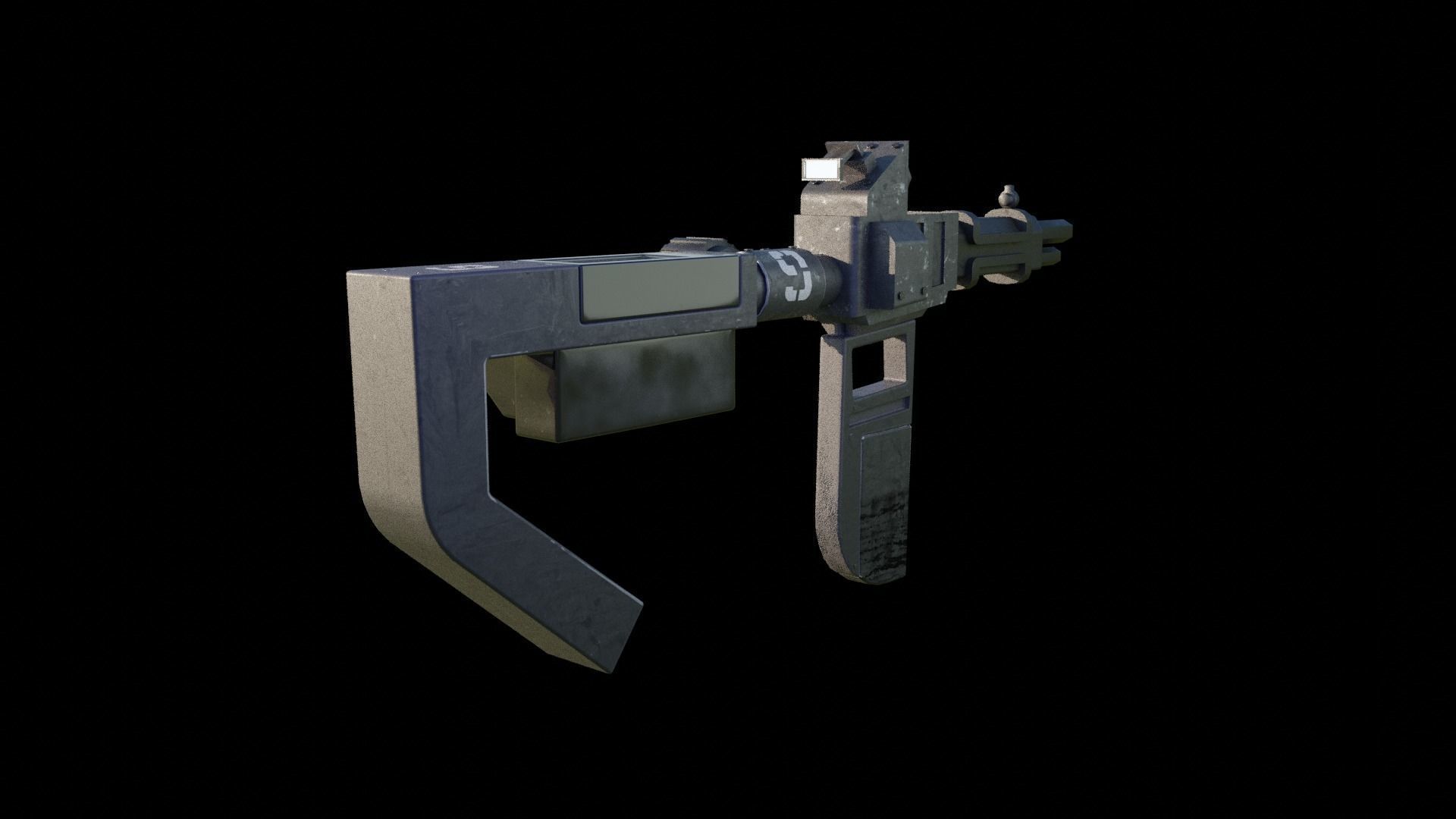 Sci-Fi Gun Low-poly 3D model_8