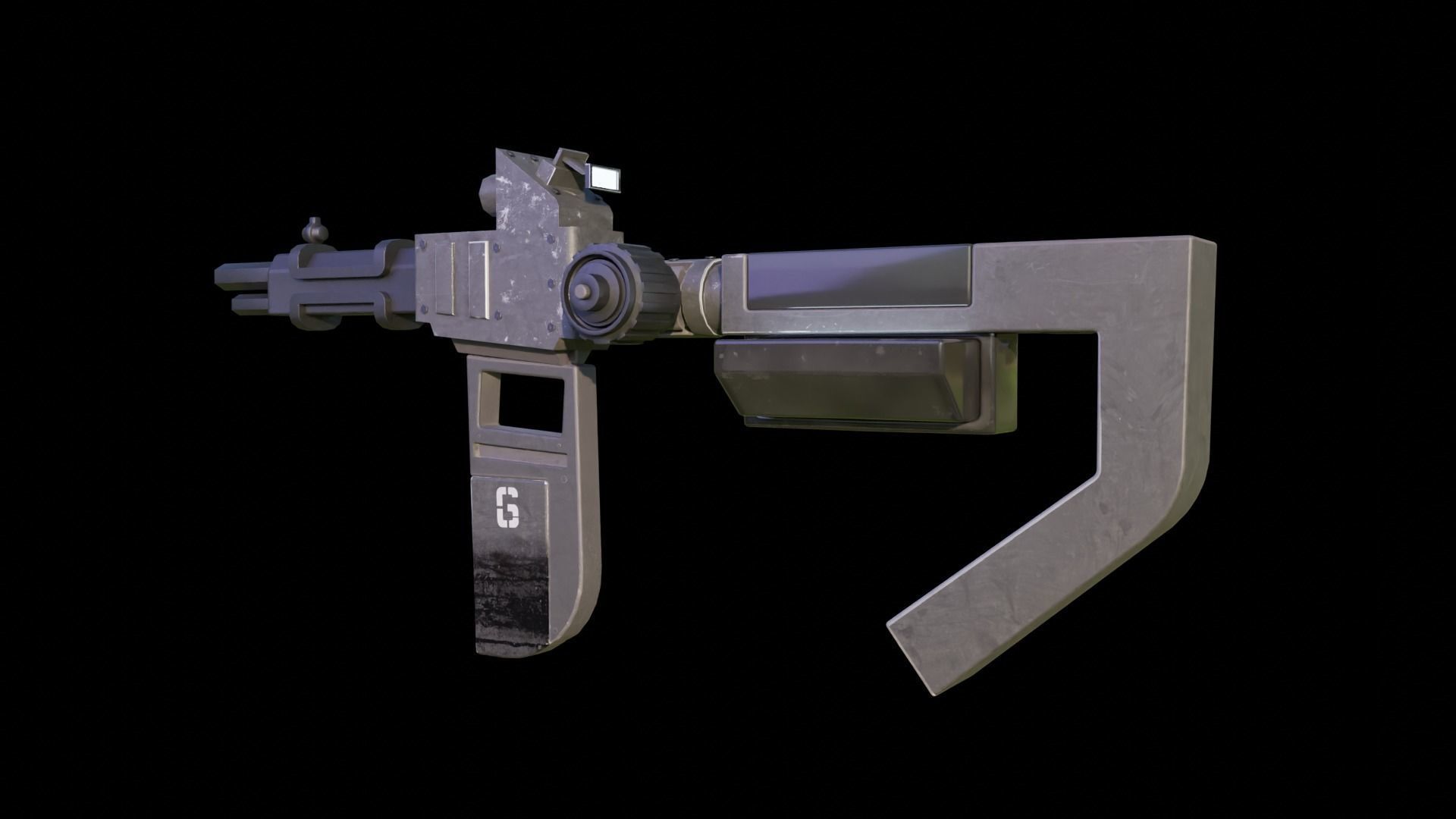 Sci-Fi Gun Low-poly 3D model_4