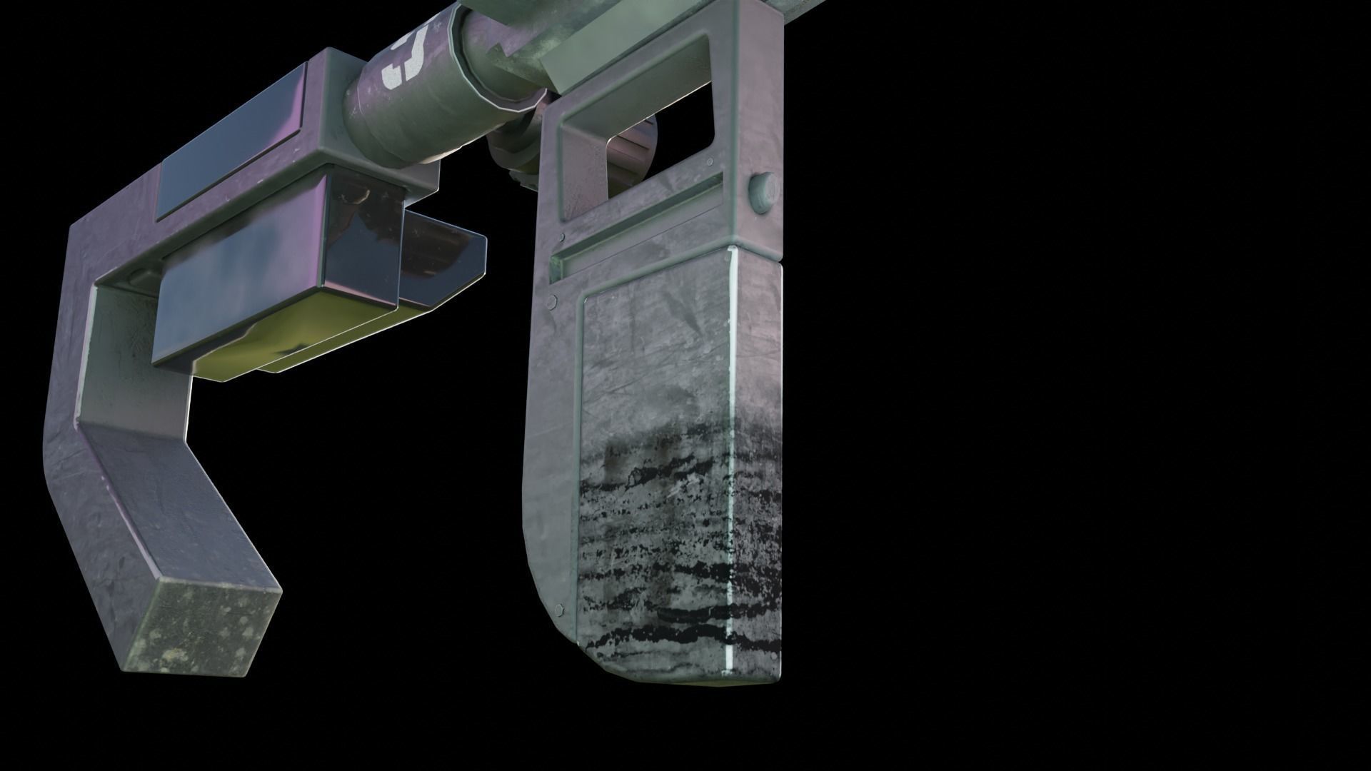 Sci-Fi Gun Low-poly 3D model_11