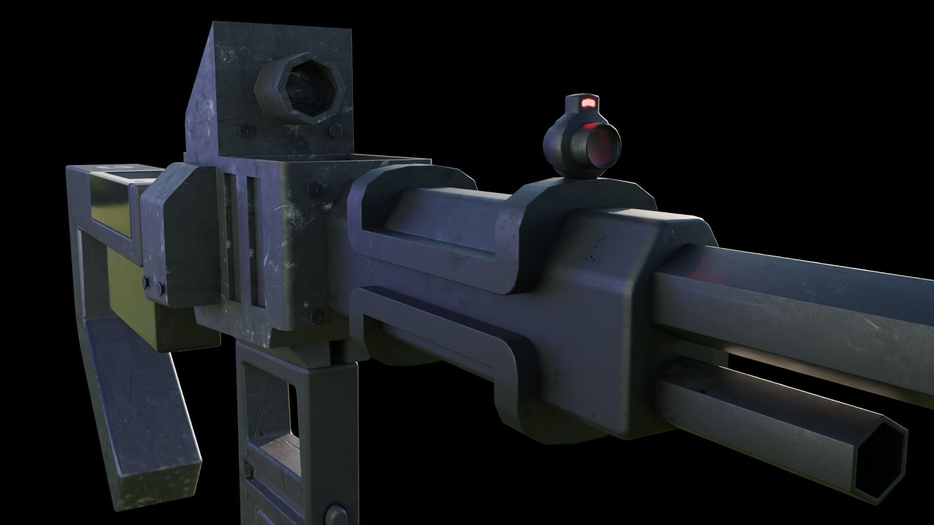 Sci-Fi Gun Low-poly 3D model_10