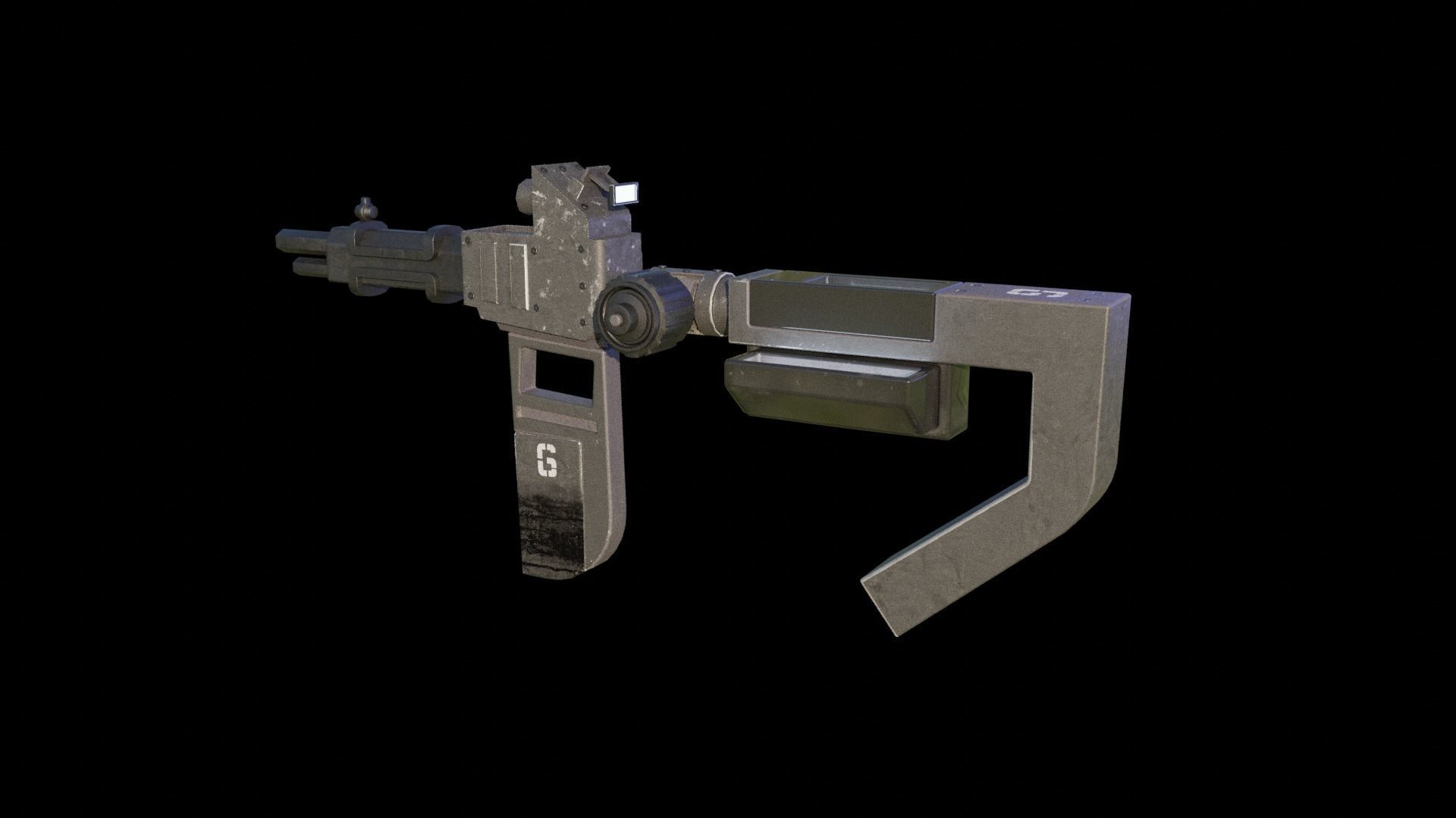Sci-Fi Gun Low-poly 3D model_6