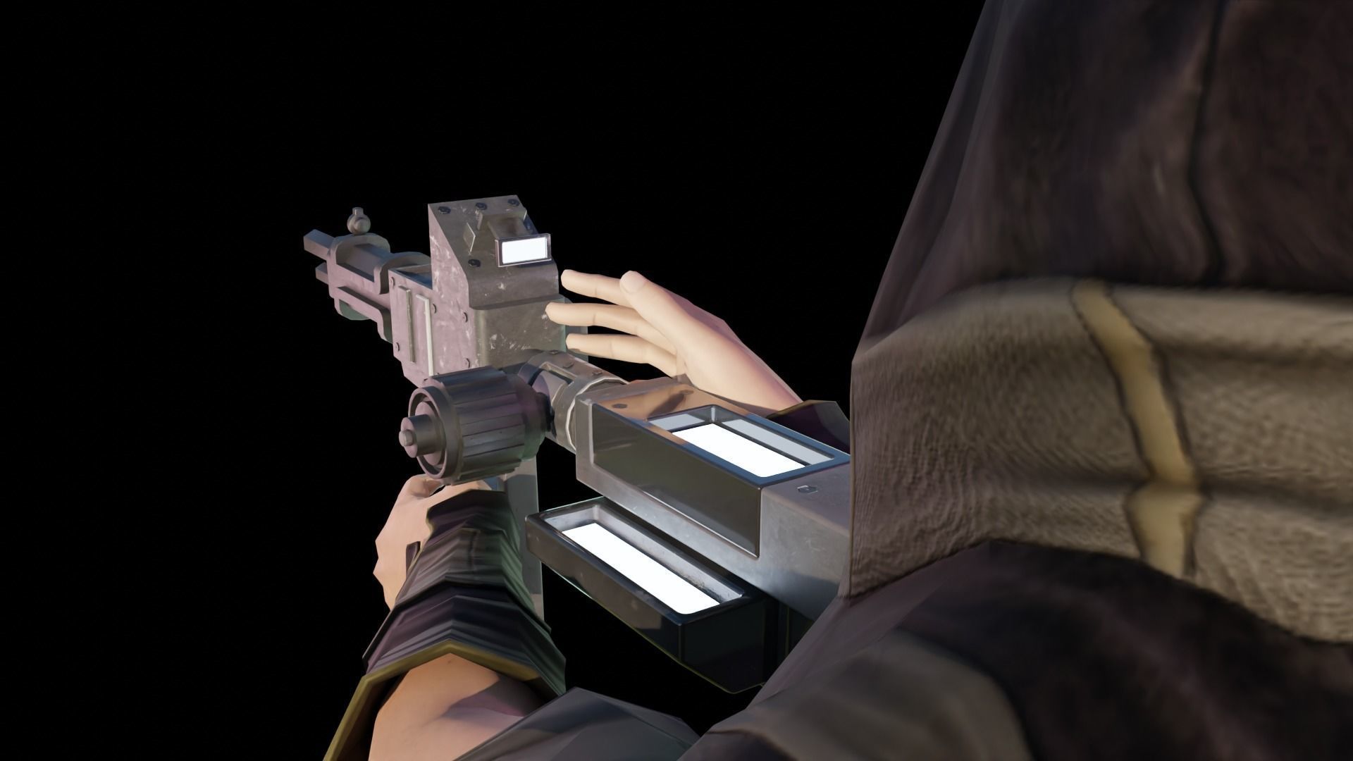 Sci-Fi Gun Low-poly 3D model_3