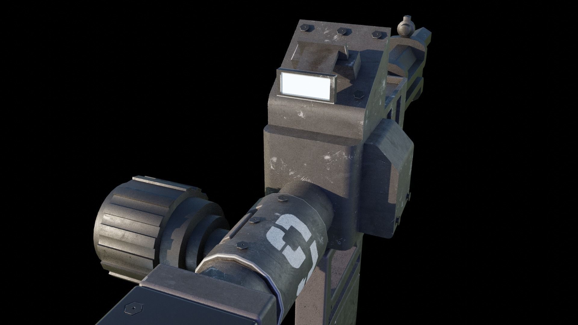 Sci-Fi Gun Low-poly 3D model_9