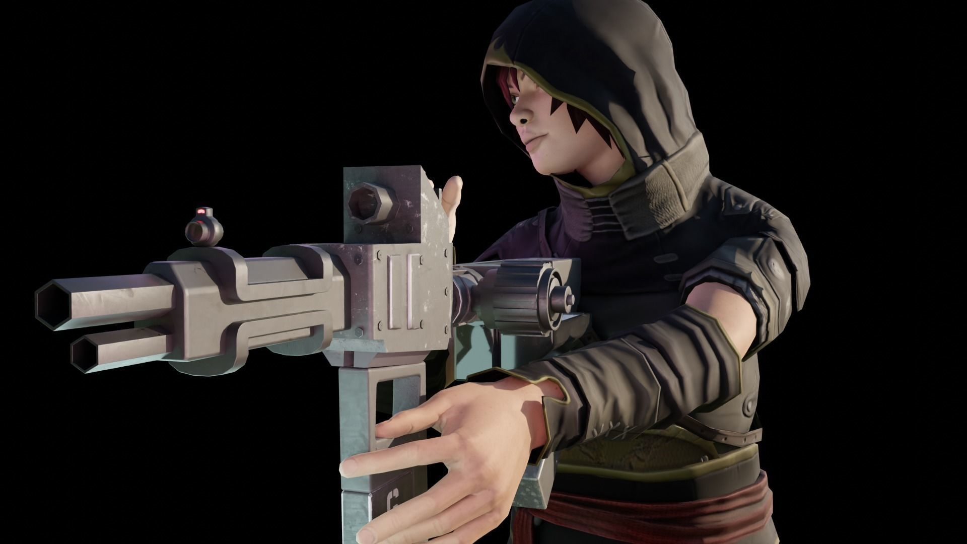 Sci-Fi Gun Low-poly 3D model_2