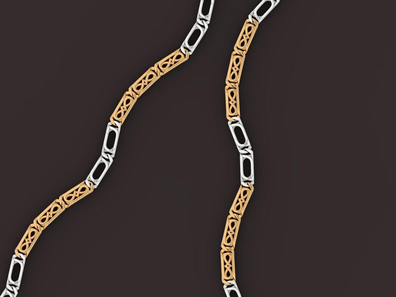 bracelet necklace link 3D print model_9