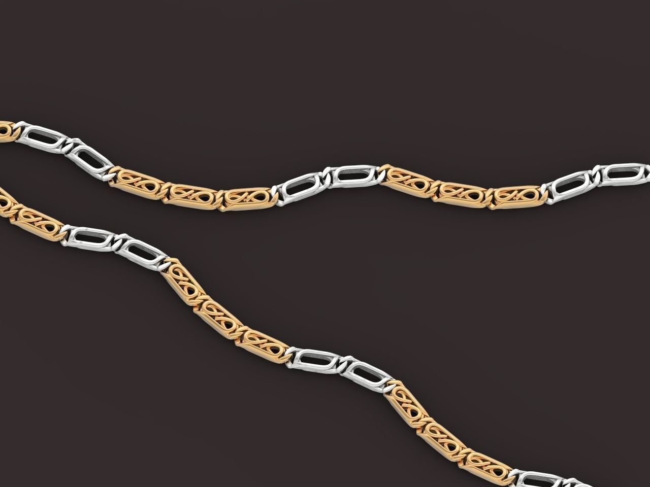 bracelet necklace link 3D print model_10