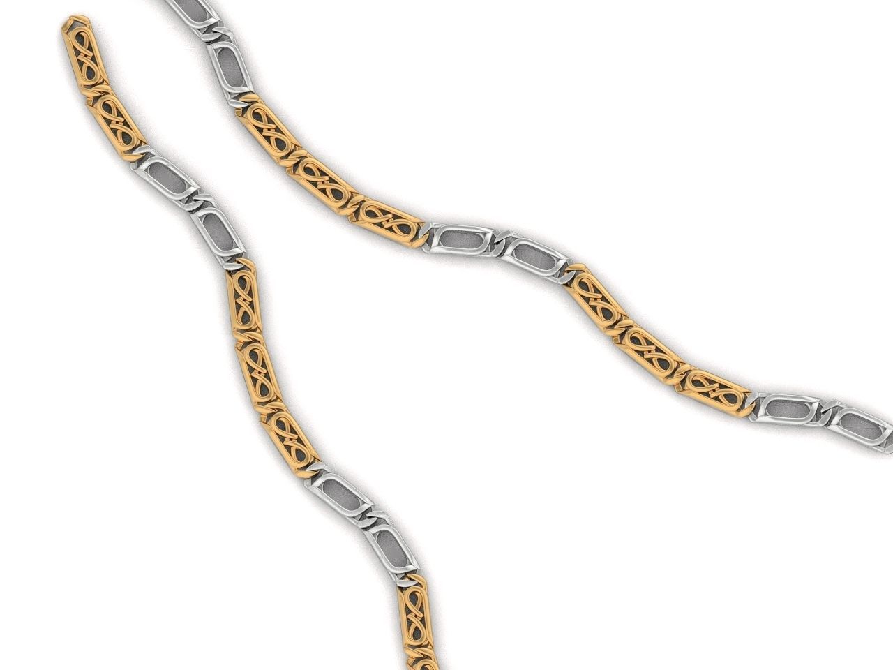 bracelet necklace link 3D print model_6