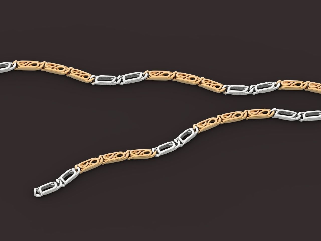 bracelet necklace link 3D print model_8