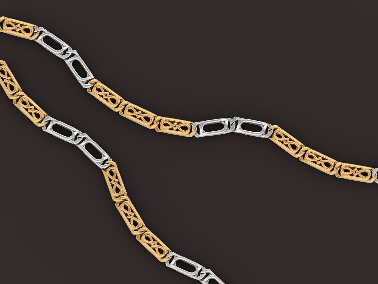 bracelet necklace link 3D print model_13