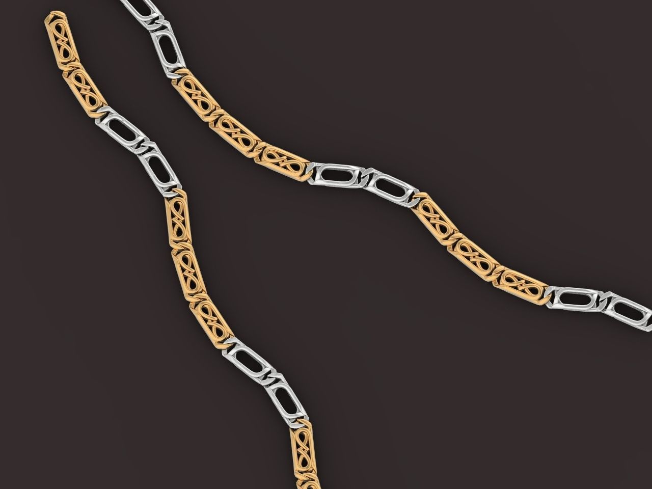 bracelet necklace link 3D print model_7