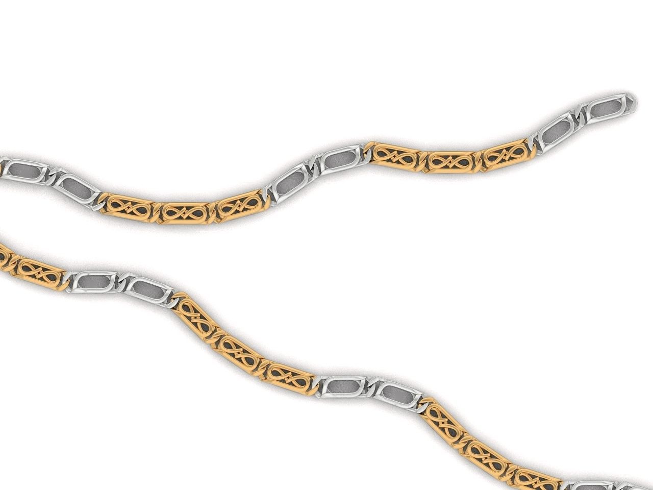 bracelet necklace link 3D print model_2