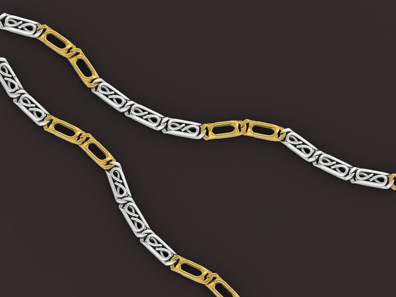 bracelet necklace link 3D print model_19