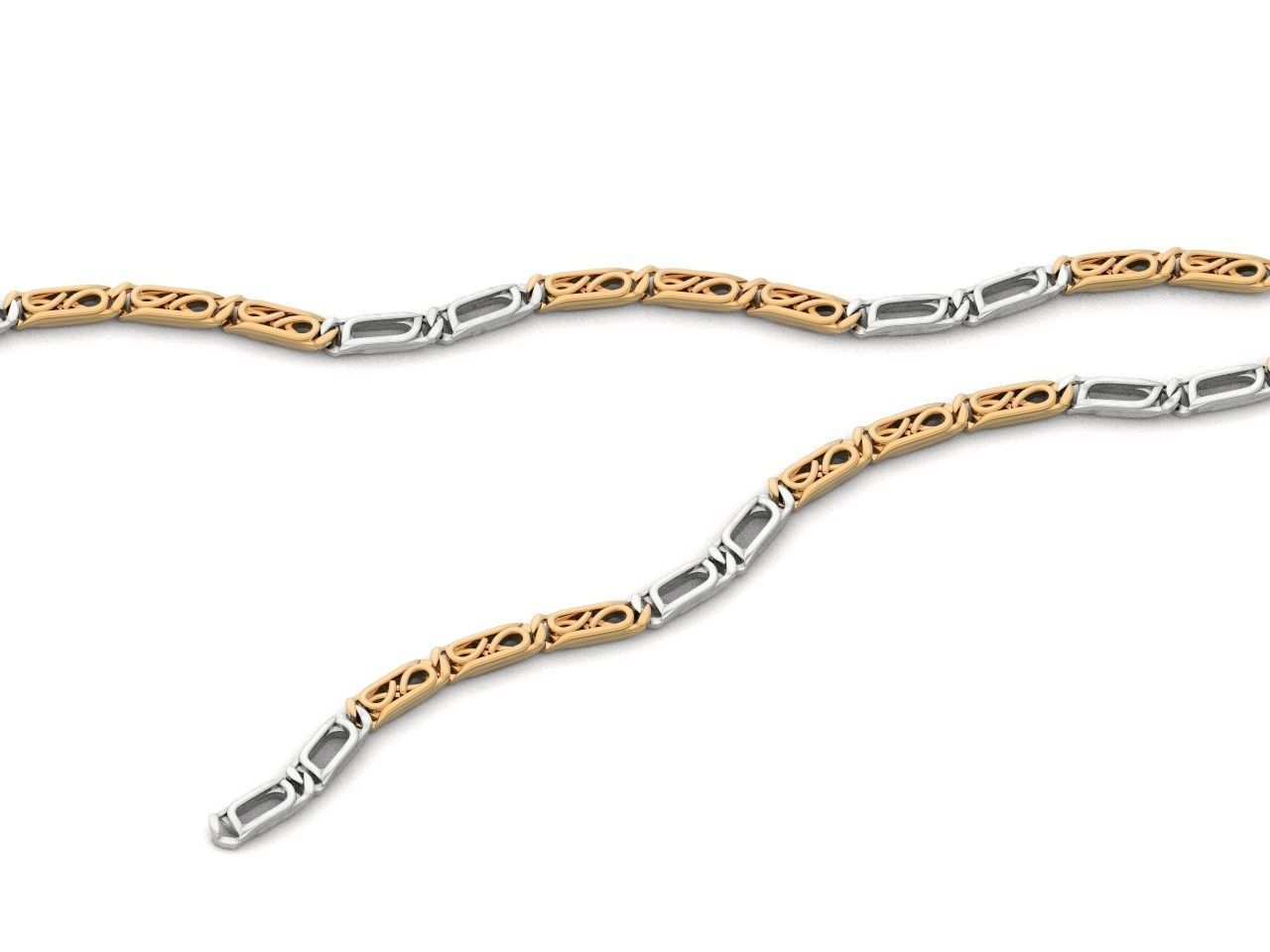 bracelet necklace link 3D print model_4