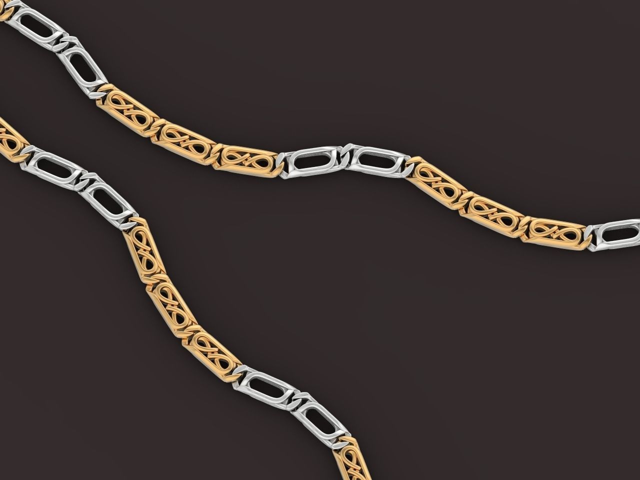 bracelet necklace link 3D print model_11