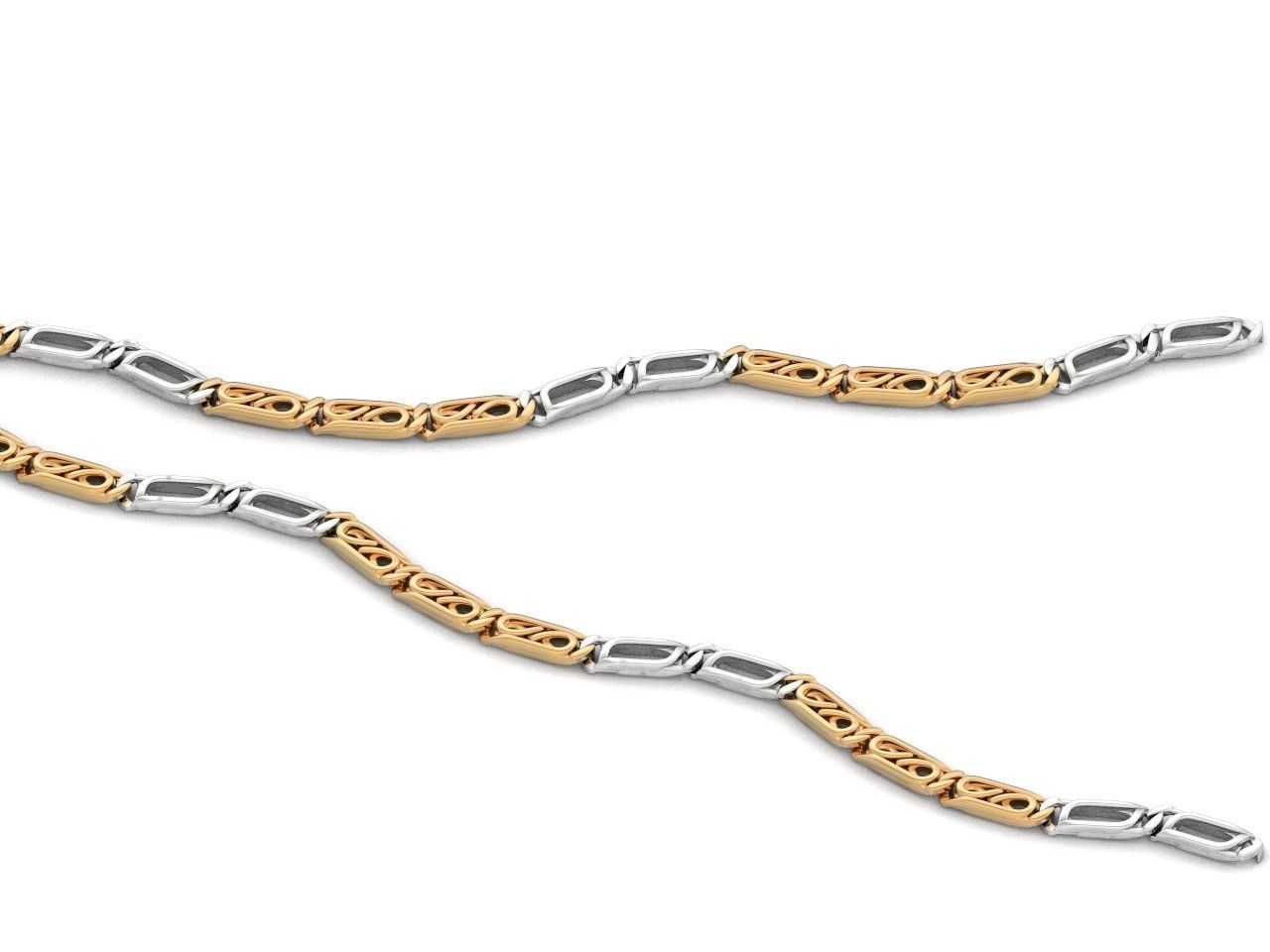 bracelet necklace link 3D print model_3