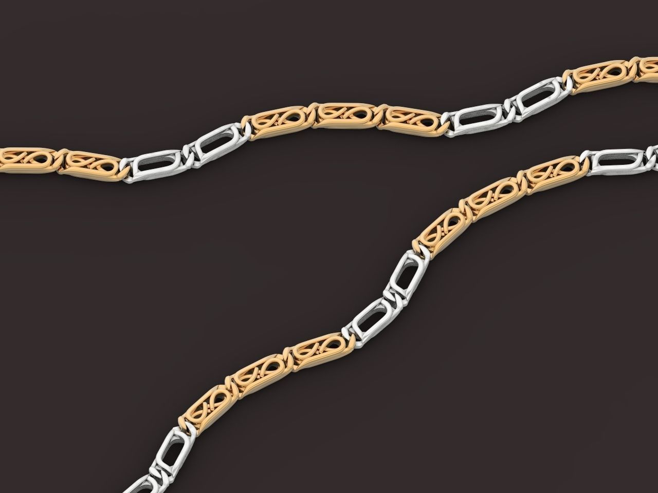 bracelet necklace link 3D print model_12